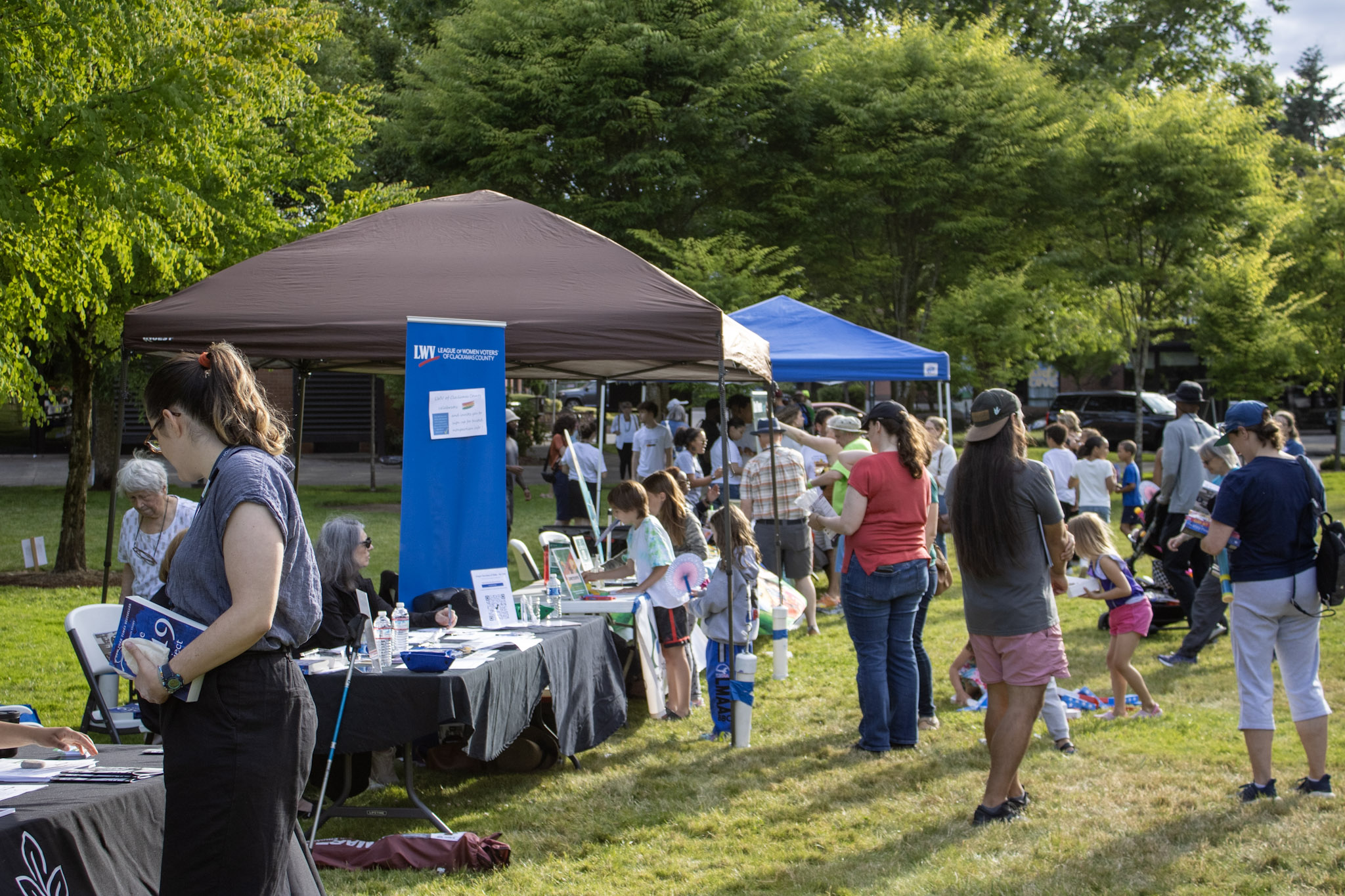 A variety of booths were held at the event, ranging from Oregon Black Pioneers to a food bank. (Krista Kroiss/Wilsonville Spokesman)